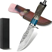 Damastni outdoor nož FB - 39489 - Smeđa/Plava/Tip2 KP39489