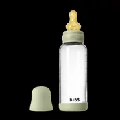 BIBS - Otroška steklena steklenička 240 ml, lateks - Sage (srednji pretok)