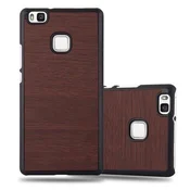 Cadorabo CADORABO Ohišje, združljiv s Huawei v Woody Coffee - trdi zaščitni pokrov v lesenem videzu proti praskam in udarcem, (20565978)