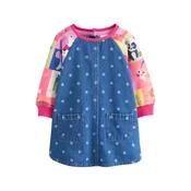Next Obleka moder denim/pastelno rumena/sivka/magenta