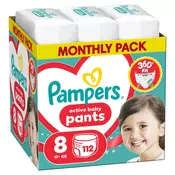 Pampers pants pelene monthly S8, 17+kg 112 kom