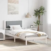 Krevetna konstrukcija s uzglavljem Svijetlo siva 90 x 200 cm