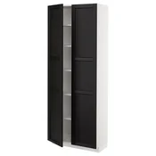 METOD Visoki element s policama, bela/Lerhyttan crno bajcovano, 80x37x200 cm