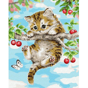 Norimpex - Puzzle Diamantna slika: Maček na češnji 30x40cm - 1 - 39 kosov