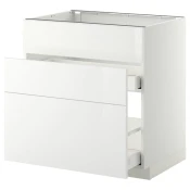 METOD / MAXIMERA Pod.ormaric sudop. i 3front/2fioke, bela/Ringhult bela, 80x60 cm