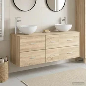 Komplet omaric za kopalnico 3 kos Sonoma hrast 129 x 41 x 80 cm