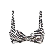 LASCANA Bikini zgornji del kremna/rjava/črna