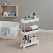 Songmics Voziček z 3 nivoji 40x13x60 cm bel
