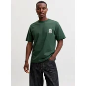 JACK & JONES Majica JWHMaine temno zelena/volneno bela