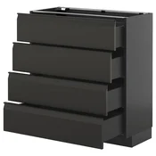 METOD / KNIVSHULT Podni element, 4 fronte/4 ladice, crno-siva/Upplöv mat antracit, 80x37 cm