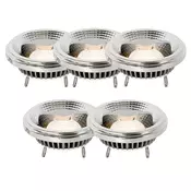 Komplet 5 zatemljivih LED žarnic G53 AR111 12W 600lm 2700K