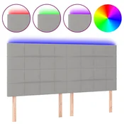 Vidaxl LED posteljno vzglavje svetlo sivo 180x5x118/128 cm blago