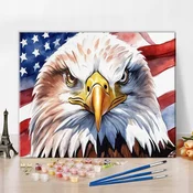shumee Slikanje po številkah z akrilnimi barvami orel in zastava ZDA 40x50 cm