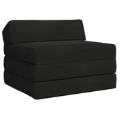 Sofa na razvlacenje Crna 200 x 70 x 10 cm Baršun