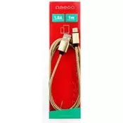 Omega OMEGA KOVINSKI KABEL LIGHTNING NA USB 1,8 A 1 M ZLAT [44213]