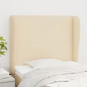Uzglavlje s ušima krem 93x23x118/128 cm od tkanine
