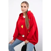 Insulated sweatshirt with a red strawberry motif