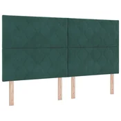Vidaxl Vzglavje Temno zelena 180 cm Žamet