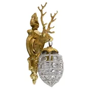 Elegantna medeninasta stenska svetilka Golden Jelen Glamour