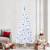 Vidaxl Umestno božično drevo med 300 LED Bela 210 cm PVC in jeklo