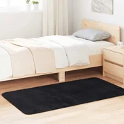 Vidaxl Visoka košata preproga NAVARRA črna 80x150 cm poliester