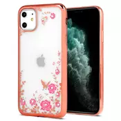Silikonski ovitek z rožicami za Huawei P40 Lite - roza
