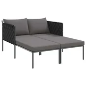 Vidaxl Ležalnik Antracit 153 x 115 x 69.5 cm Prašno lakirano jeklo