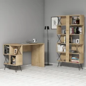 Hanah home Polica 120x78,8x60?cm Hrast-Crna