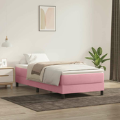 vidaXL vidaXL Box spring postelja z vzmetnico roza 90x220 cm žamet, (21791516)