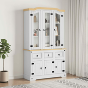 Visoka komoda Corona bijela 112x43x196cm borovina meksicki stil