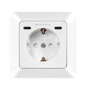 LOGILINK Wall outlet 1x CEE 7/3 2x USB-C 25 W PD installation depth: 29.5 mm