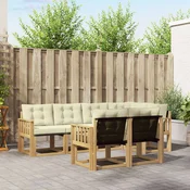 Set vanjskih sofa s jastukom 7 pcs Bijela i krem
