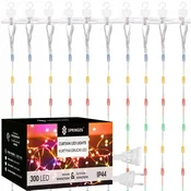 springos SVETLOBNA ZAVESA 300 LED 3x3m tok BANKE GIRLANDE LUČKE DALJINSKI UPRAVLJALNIK ŽICE, (21638742)