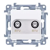 Dodatki - Simon10 RTV-RTV antenska vtičnica (modul), 1x vhod: 5 1000 MHz bela CAK2F.01/11