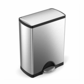 Trash can with pedal, stainless steel, 46L - simplehuman