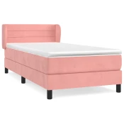 vidaXL vidaXL Box spring postelja z vzmetnico roza 90x200 cm žamet, (20896908)