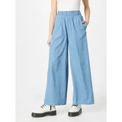 Womens light denim pants with wide legs - blue