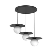 Luster na sajli FLAT 3xE27/15W/230V crni