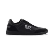 EA7 unisex. 7X000406_AF19827 Usnjene superge Heritage črne barve (42), Črna, Ravna stran, Čipke, Priložnostno