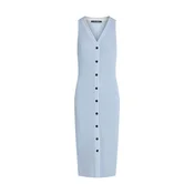 Karl Lagerfeld Pletena obleka  Strickkleid mit Logo  modra