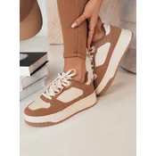 Sneakersy damskie LETUR ciemnobeżowe Dstreet
