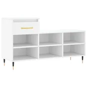 Vidaxl Omarica za čevlje bela 102x36x60 cm inženirski les