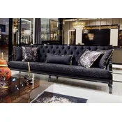 Casa Padrino Luxury Baroque Sofa Purple/Black - Magnificent Baroque Style Living Room Sofa - Luxury Living Room Furniture in Baroque Style - Baroque Furniture - Noble & Magnificent