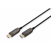 DisplayPort AOC hybrid-fiber connection kabel M/M, 10m, UHD 8K@60H, gold, bl