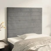 Vidaxl vidaXL Vzglavja za posteljo, 2 kosa, svetlo siva, 100x5x78/88 cm, žamet