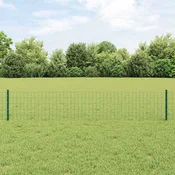 vidaXL vidaXL Ograja Euro z 5 U stebri Zelena 0,4x10 m Kovina, (22084430)