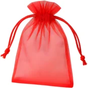 Poklon organza vrećica - Crvena / 7x9cm / 10kom KP38482