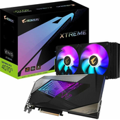 GIGABYTE AORUS GeForce RTX 4070 Ti Xtreme Waterforce graphics card - 12GB GDDR6X 1x HDMI 3x DP