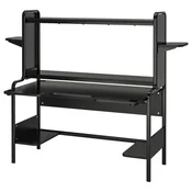 FREDDE Gaming miza, črna, 140/185x74x146 cm