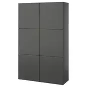 BESTA Kombin. odlaganje s vratima, tamnosiva/Lappviken tamnosiva, 120x42x193 cm